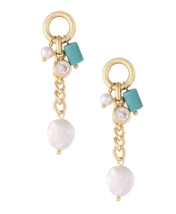 エティカ レディース アクセサリー ピアス・イヤリング ETTIKA Imitation Pearl Turquoise Danglearrings Gold ゴールド｜ReVida 店