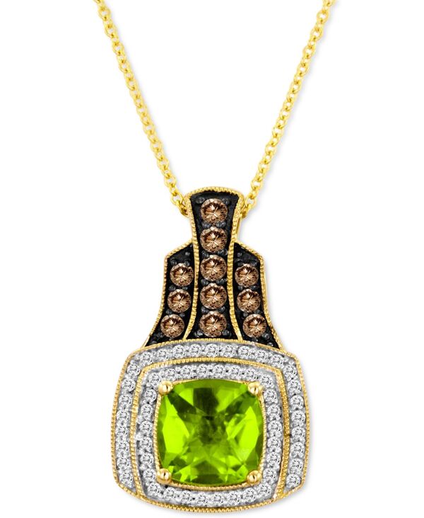 ル ヴァン レディース アクセサリー ネックレス・チョーカー・ペンダントトップ レース Le Vian Green Apple Peridot (2-1/3 ct.w.) & Diamond (1/2 ct.w.) Cushion Halo 18\