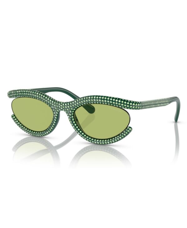 スワロフスキー レディース 添え物 サングラス・アイウェア Swarovski Women\u0027sunglassesK6006 Light Green Flash 緑であること