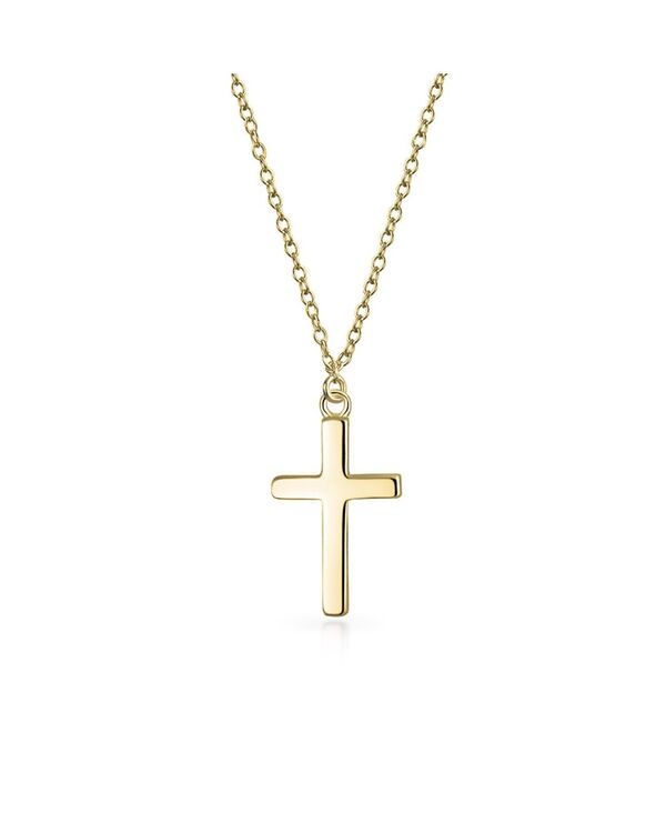 ブリング レディース アクセサリー ネックレス・チョーカー・ペンダントトップ レース Bling Jewelry Delicate Smallatin Cross Pendant Necklace Flat Rose Gold Plated Sterling Silver 16 In Chain .40 Inch Gold ゴールド