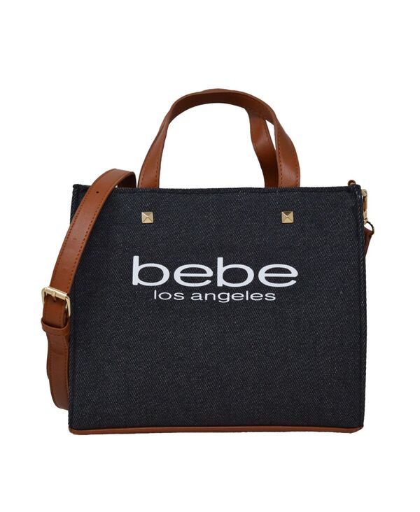ベベ レディース バッグ Bebe Rian Canvas Medium Satchel Bag Dark Denim デニム｜ReVida 店