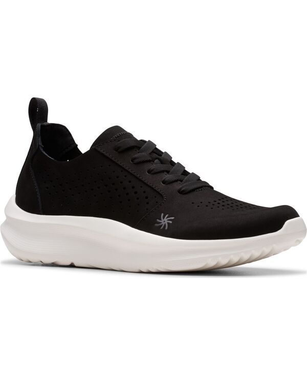 クラークス レディース シューズ スニーカー レース Clarks Women's Cloud Steppersolevana Style LaceUp Sneakers Black Nubuck ブラック