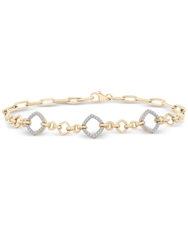 ラップド イン ラヴ レディース アクセサリー ブレスレット・バングル・アンクレット Wrapped in Love Diamond Rhombus Link Bracelet (1/4 ct.w.) in 14k Yellow Gold イエロー