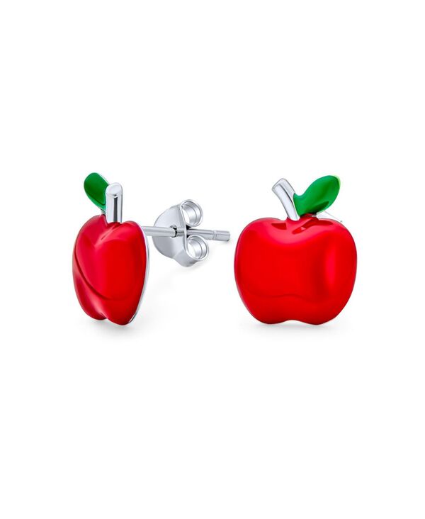 ブリング レディース アクセサリー ピアス・イヤリング Bling Jewelry Small Teachers Pet Red Enamel Food Fruit Apple Stud Earrings .925 Sterling Red レッド