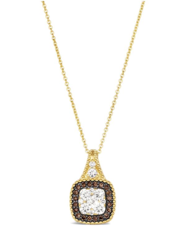 ル ヴァン レディース アクセサリー ネックレス・チョーカー・ペンダントトップ レース Le Vian Chocolate Diamond (.15 ct.w.) and Nude Diamond (.43 ct.w.) Square Pendant Necklace in 14K Honeyellow Gold イエロー｜ReVida 店