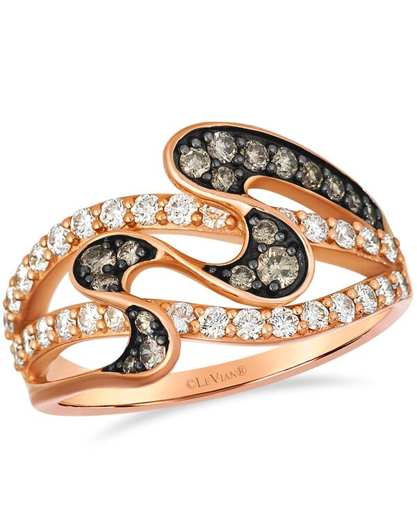 ル ヴァン レディース アクセサリー リング Le Vian Vanilla Diamond ( 0.53 ct.w.) and Chocolate Diamond (0.29 ct.w.) Ring in 14K Strawberry Rose Gold ゴールド