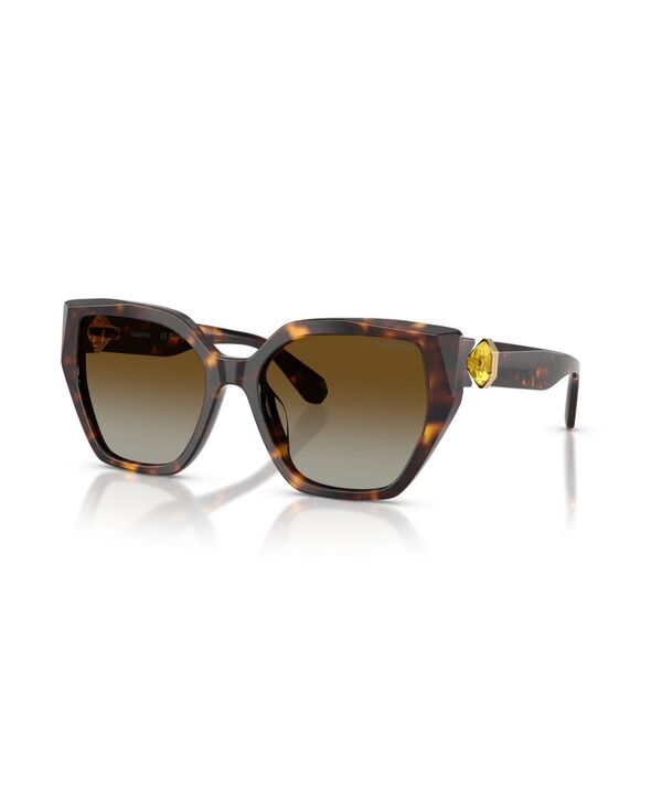 スワロフスキー レディース 添え物 サングラス・アイウェア Swarovski Women\u0027s Polarized SunglassesK6044U Havana Brown 赤銅色
