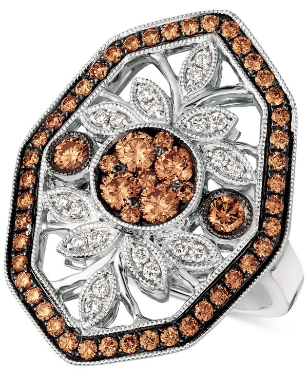 ル ヴァン レディース アクセサリー リング Le Vian Chocolatier Chocolate Deco Diamond Statement Ring (1-1/8 ct.w.) in 14k White Gold ホワイト