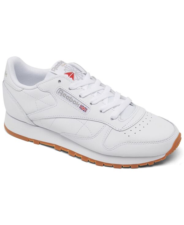 リーボック レディース シューズ スニーカー なめし革 Reebok Women\u0027s Classic Leather Casual Sneakers from Finish Line White Gum 白いこと