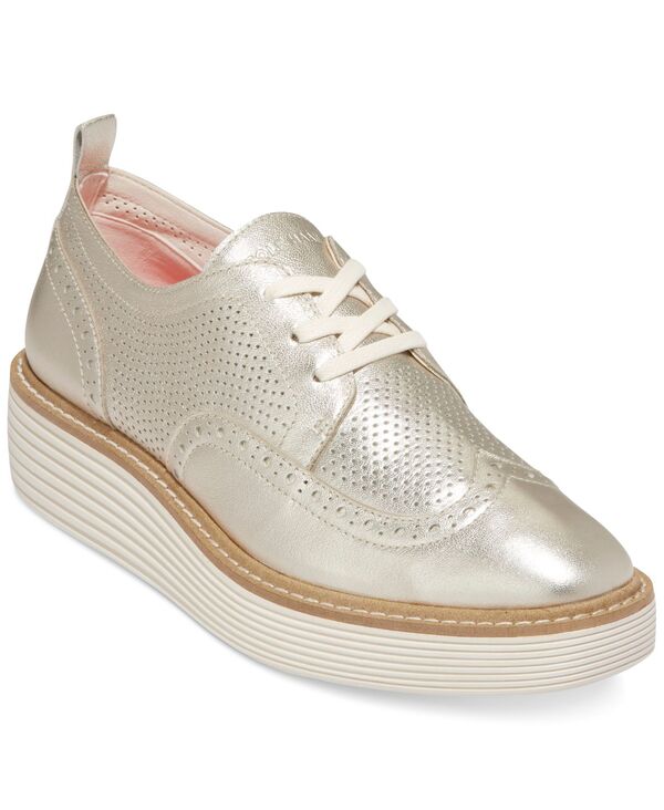 コールハーン レディース シューズ オックスフォード ウィングチップラットフォーム Cole Haan Women's OriginalGrand Wingtiplatform Oxfords Gold Talca Ivory アイボリー