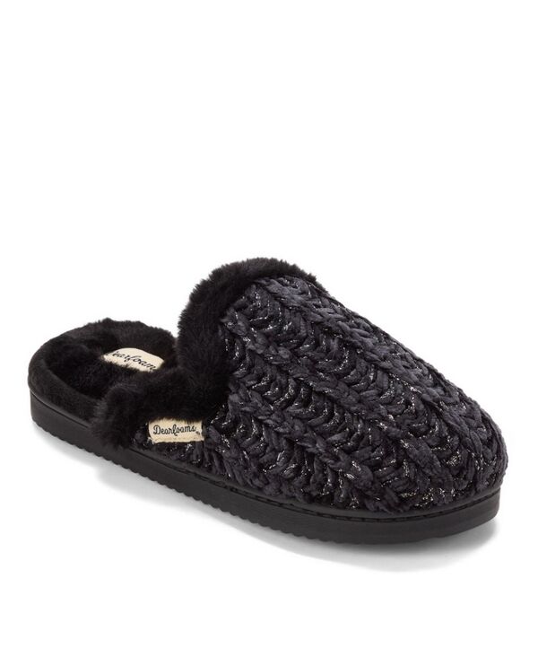 ディアフォームズ レディース シューズ サンダル Dearfoams Women's Paris Chenille Shaped Tab Scuff Slipper Black ブラック