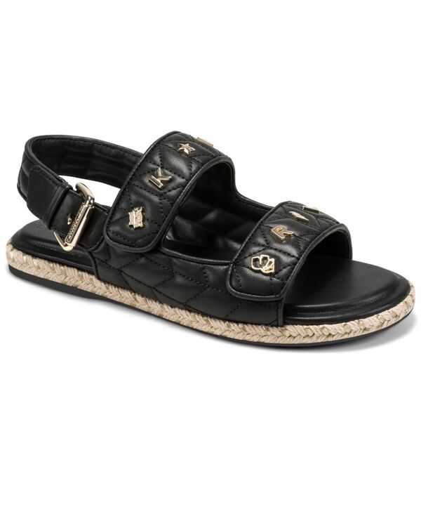 カール ラガーフェルド レディース シューズ サンダル KARLAGERFELD PARIS Women's Charlay Studs Flat Espadrille Sandals Black ブラック