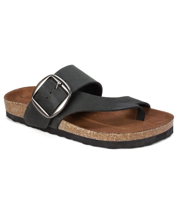 白いこと山岳 レディース シューズ サンダル White Mountain Women\u0027s Harley Footbed Sandals Black Nubuk 黒いこと