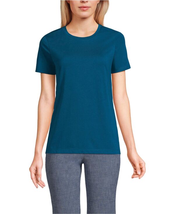 ランズエンド レディース トップス シャツ クルーネック コットン Lands' End Women's Relaxed Supima Cotton Crew Neck T-Shirt Baltic teal ティール