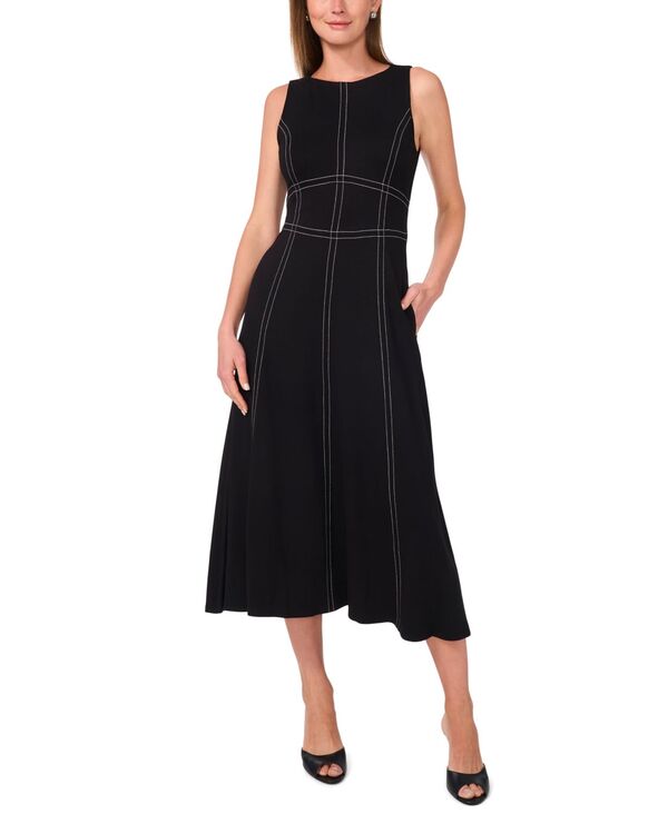 ミスク レディース トップス ワンピース プチ ミディ ノースリーブ MSK Petite Sleeveless Midi Dress Rich Black ブラック