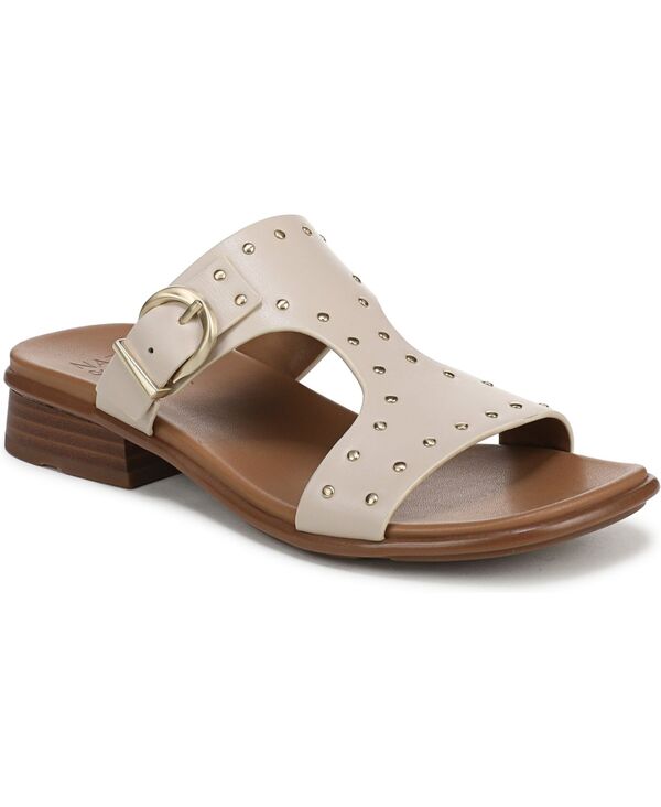 ナチュライザー レディース シューズ サンダル Naturalizer Women's Beach-Stud Slide Sandals Ivory Beige Leather アイボリー