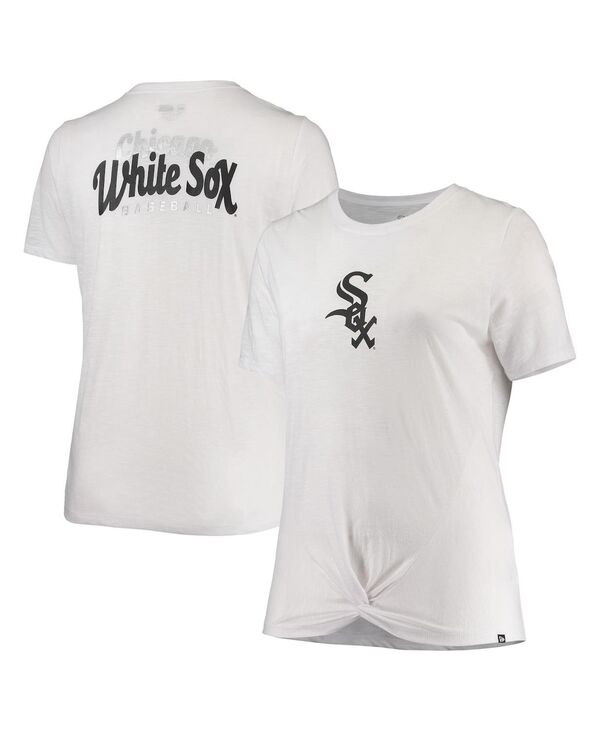 ニューエラ レディース トップス Tシャツ プラスサイズ New Era Women's White Chicago White Sox Plusize 2-Hit Front Knot-shirt White ホワイト 8,174円
