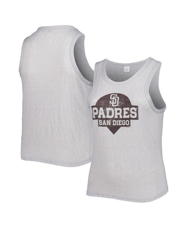 ソフト アズ ア グレープ レディース トップス タンクトップ ハイネック プラスサイズ Soft As A Grape Women's Gray San Diego Padres Plusize High Neck Tri-Blend Tank Top Gray グレー