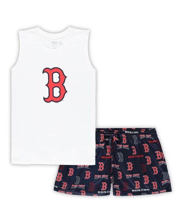 コンセプツ スポーツ レディース アンダーウェア ナイトウェア プラスサイズ ショートパンツ Conceptsport Women's White Navy Boston Red Sox Plusize Tank Top and Shortsleep Set White Navy ホワイト