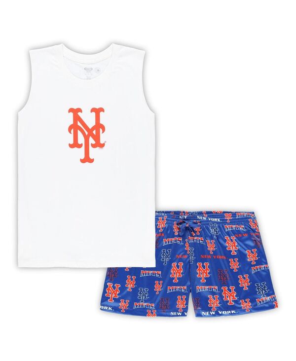 コンセプツ スポーツ レディース トップス タンクトップラスサイズ ショートパンツ Conceptsport Women's White  New York Mets Plusize Tank Top and Shortsleep Set White  ホワイト