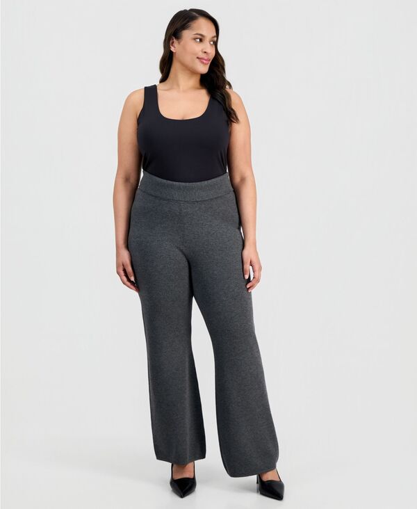バースリー レディース ボトムス カジュアルパンツ プラスサイズ Bar III Trendy Plusize Pull-On Flare-Leg Pants City Grey グレー