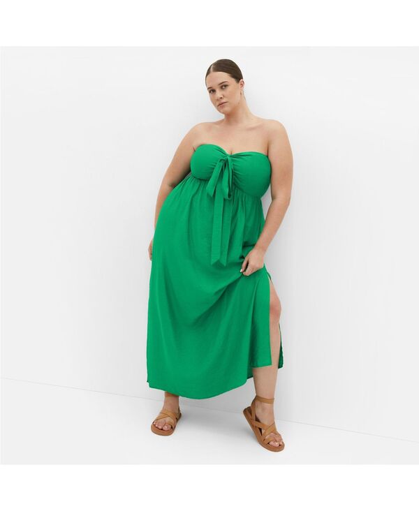 シティーシック レディース トップス ワンピース プラスサイズ マキシ CITY CHIC Plusize Peta Serene Maxi Dress Green グリーン