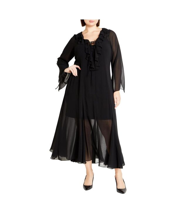 シティーシック レディース トップス ワンピース プラスサイズ マキシ CITY CHIC Plusize Vamp Maxi Dress Black ブラック