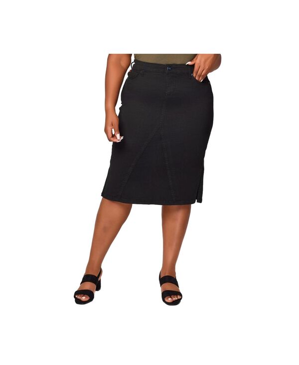 スリンク レディース ボトムスカート ミディ SLINK Jeans Women'side Vents Midi Skirt Black ブラック