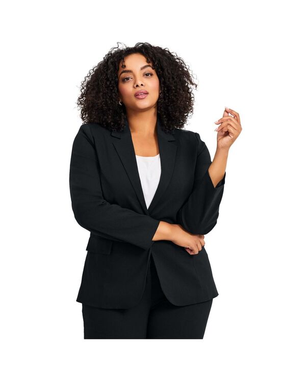 アベニュー レディース アウター ジャケット・ブルゾン ブレザー AVENUE Women'super Stretch One Button Blazer Black ブラック