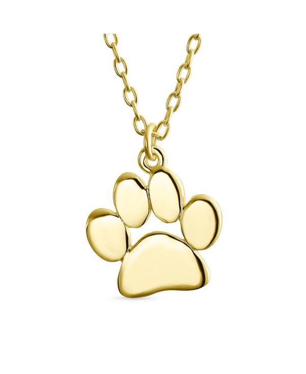 ブリング レディース アクセサリー ネックレス・チョーカー・ペンダントトップリント レース Bling Jewelry Dainty Dog Cat Pet Paw Print Pendant Necklace Animal Jewelry Sterlingold-tone ゴールド