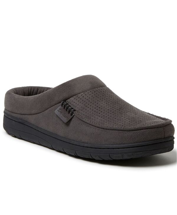 ディアフォームズ メンズ シューズ サンダル Dearfoams Men's Brendan Perforated Moccasin Toe Clog House Shoe Slipper Pavement