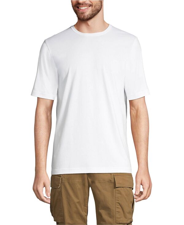 ランズエンド メンズ トップス Tシャツ トール コットン Lands' End Men's Tall Short Sleeve Cotton Supima Tee White ホワイト