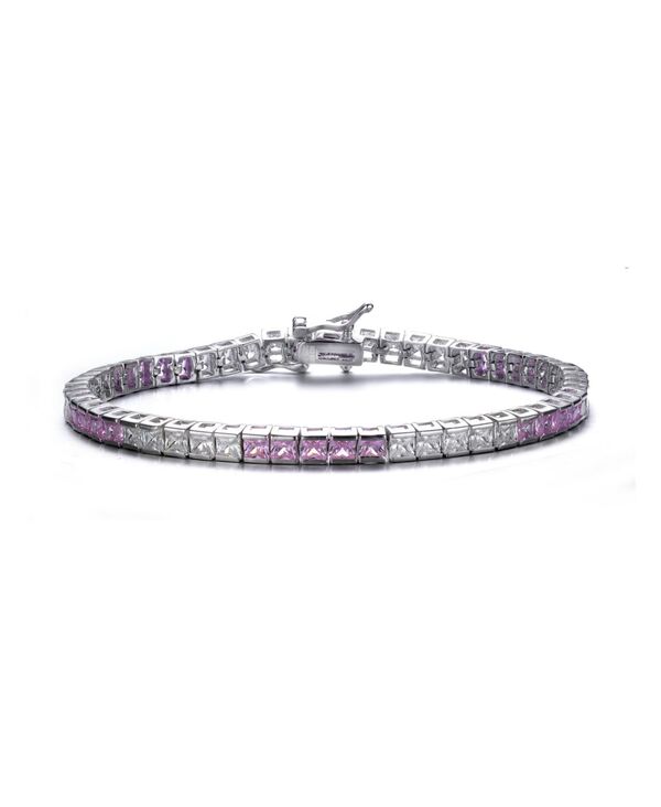 ジュネヴィヴェ レディース アクセサリー ブレスレット・バングル・アンクレット Genevive Sterling Silver with Colored Cubic Zirconia Tennis Bracelet Gold Plated or 14K Gold Plated Pink ピンク