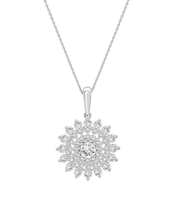 ラップド イン ラヴ レディース アクセサリー ネックレス・チョーカー・ペンダントトップ レース Wrapped in Love Diamond Flower Cluster Pendant 18" Necklace (1 ct.w.) in 14k Gold or 14k White Gold ホワイト｜ReVida 店