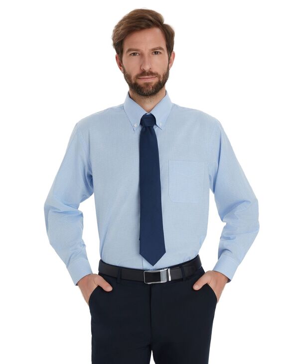 クラブルーム メンズ トップス シャツ ギンガムチェック ミニ ギンガム Club Roomen's Mini Gingham Dresshirt Light Blue ブルー