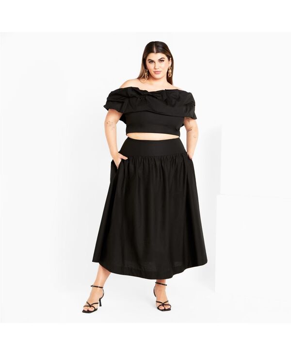シティーシック レディース トップス ワンピース プラスサイズ CITY CHIC Plusize Kaia 2 Piece Set Black ブラック｜ReVida 店