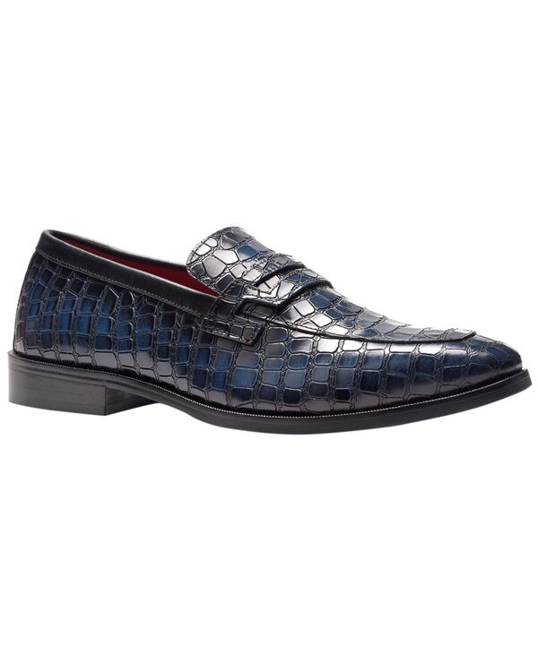 カルロスサンタナ メンズ シューズ スリッポン・ローファー Carlos by Carlosantana Men's Nocturne Penny Loafers NAVY ネイビー｜ReVida 店