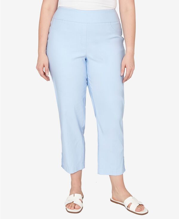 ルビーアールディー レディース ボトムス カジュアルパンツ レーストリム プラスサイズ シルク アンクル レース Ruby Rd. Plusize Lace Trim Pull On Silky Tech Ankle Pants Light Blue ブルー 11,146円