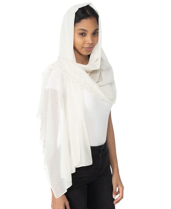 アイ.エヌ.シー インターナショナル コンセプト レディース アクセサリー マフラー・ストール・スカーフ I.N.C. International Concepts Embellished Wrap Scarf Ivory アイボリー｜ReVida 店