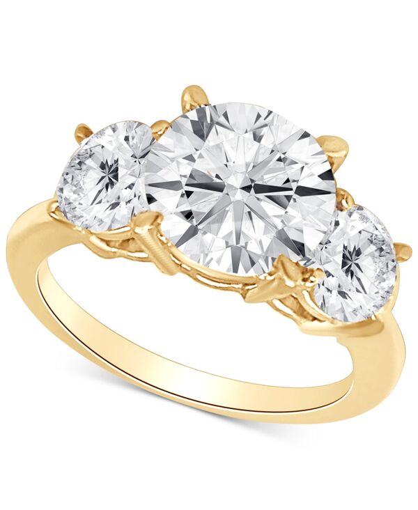 バッジェリーミシュカ レディース アクセサリー リング Badgley Mischka Certified Lab Grown Diamond Three Stonengagement Ring (4 ct.w.) in 14k Yellow Gold イエロー