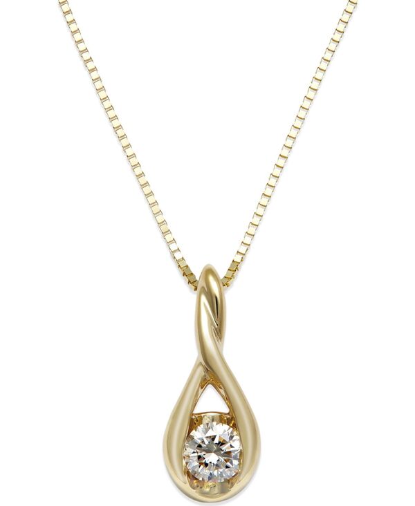シレーナ レディース アクセサリー ネックレス・チョーカー・ペンダントトップ レース Sirena Diamond Twist Pendant Necklace (1/8 ct.w.) in 14k White or Yellow Gold イエロー 115,400円