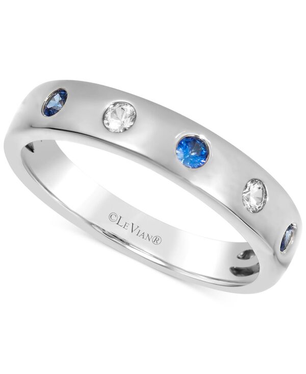 ル ヴァン レディース アクセサリー リング Le Vianywear Everywear Blueberry Sapphire (1/6 ct.w.) or Pink Sapphire (1/6 ct.w.) & White Sapphire (1/10 ct.w.) Ring in 14k Honey Gold (also in rose gold and white gold) White Gold/Blue Sapphire ホワイト｜ReVida 店