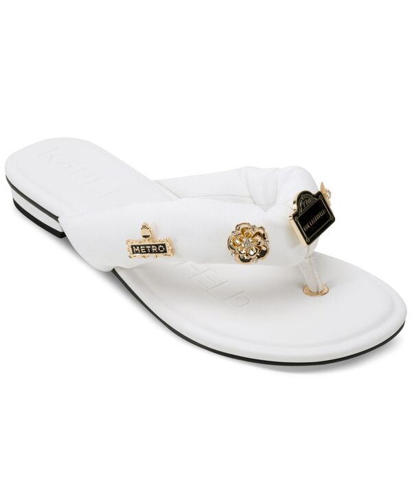 カール ラガーフェルド レディース シューズ サンダル KARLAGERFELD PARIS Women's Ceejay Ruembellished Sandals Bright White ホワイト