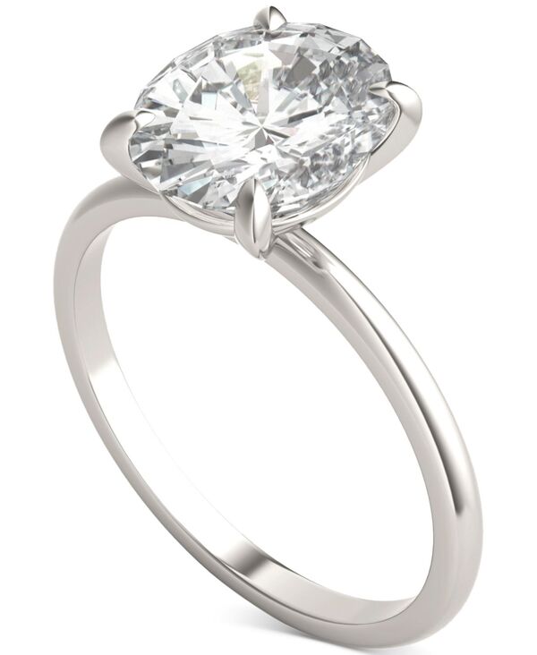 チャールズ アンド コルバード レディース アクセサリー リング Charles & Colvard Classic Basket Solitairengagement Ring (3 ct.w.) in Two-Tone 14k White Gold ホワイト