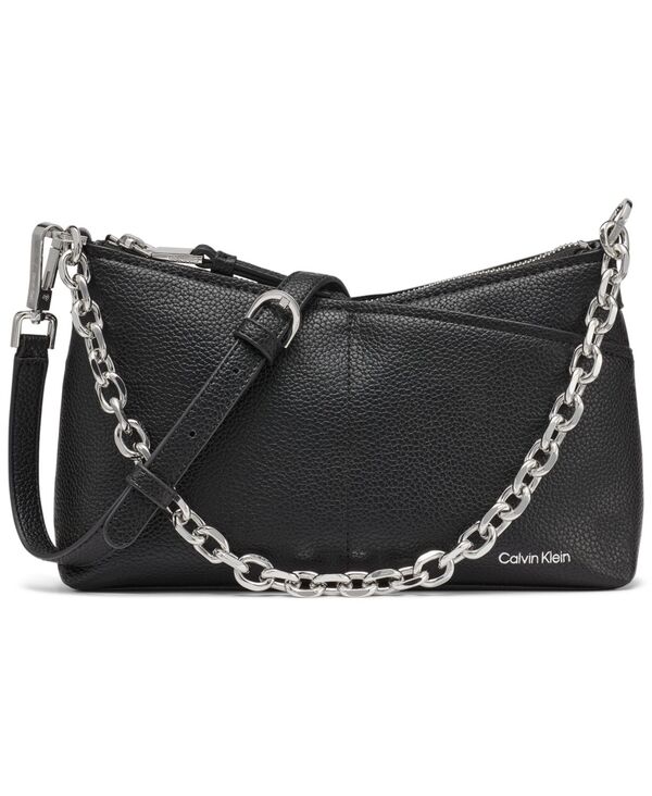 カルバンクライン レディース バッグ ミニ Calvin Klein Zoe Chain Mini Crossbody Bag Black Silver ブラック