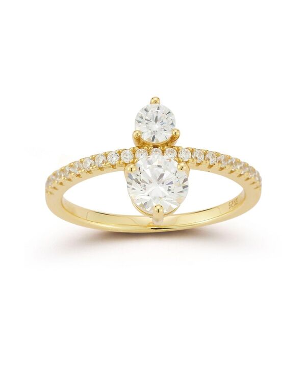 レイチェル ゾー レディース アクセサリー リング Rachel Zoe 14K Gold Plated Sterling Silver Two Stone Ringold ゴールド