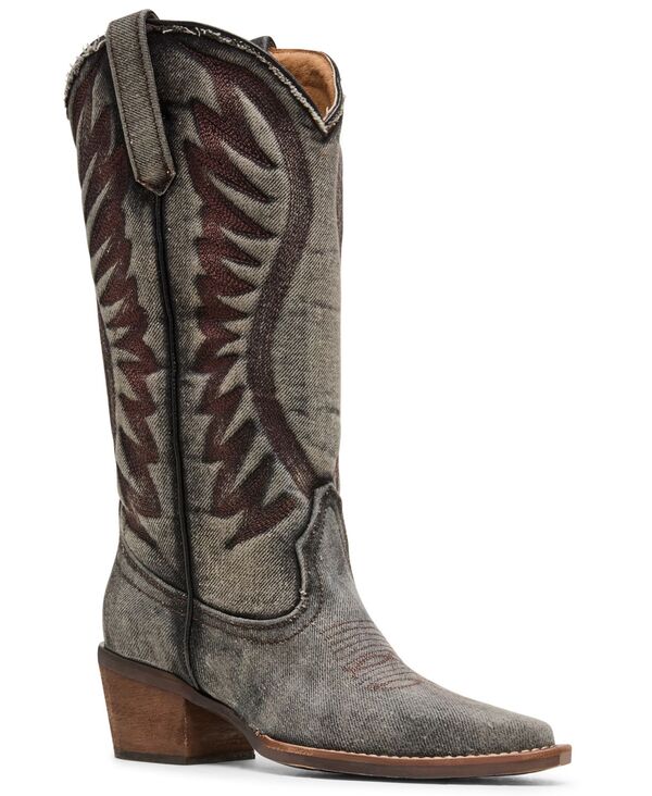 スティーブ マデン レディース シューズ ブーツ・レインブーツ Steve Madden Women's Albany-D Western Cowboy Boots Black Denim ブラック|ReVida 店
