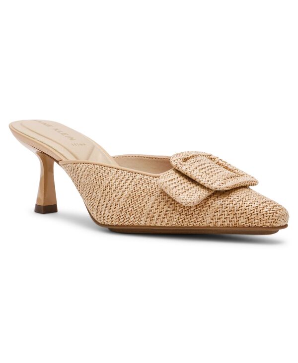 アンクライン レディース シューズ パンプス Anne Klein Women's Cassia Slip On Buckle Dress Mules Natural Raffia