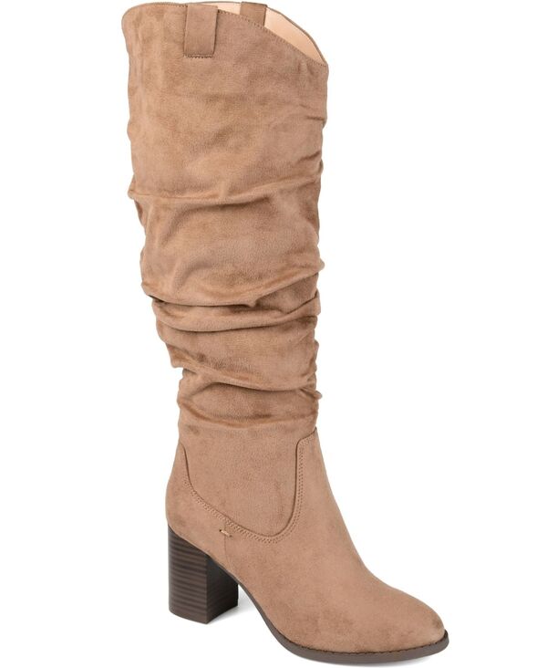ジュルネ コレクション レディース シューズ ブーツ・レインブーツ Journee Collection Women's Aneil Regular Wide Calf and Extra Wide Calf Slouchy Dress Boots Taupe トープ