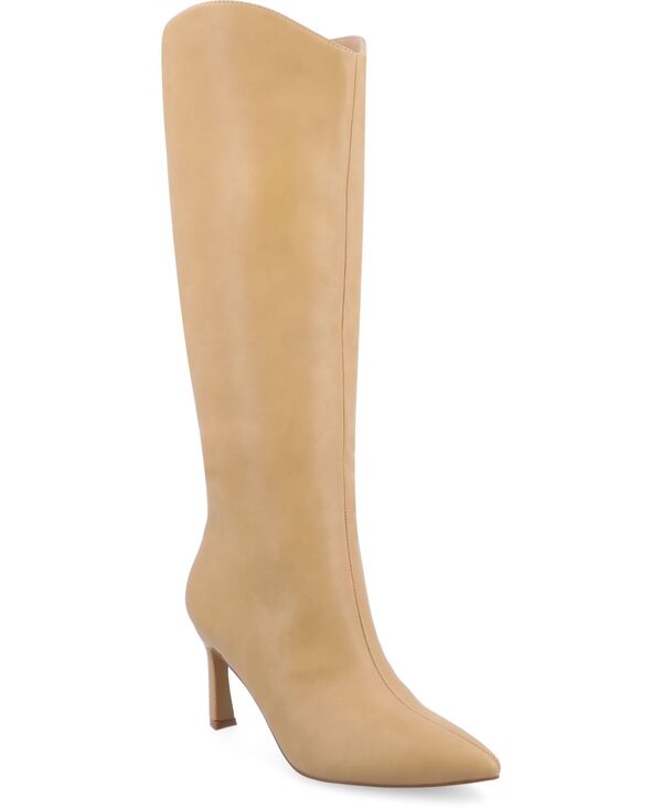 ジュルネ コレクション レディース シューズ パンプス ブーツ Journee Collection Women's Rehela Pointed Toe Stiletto Regular and Wide Calf Knee High Dress Boots Tan タン